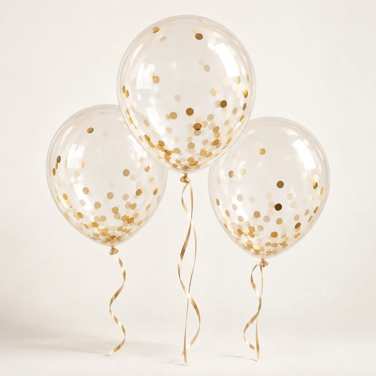 Confetti-filled clear balloons — Latex balloons product concept / 透明彩纸气球，乳胶气球产品示意图
